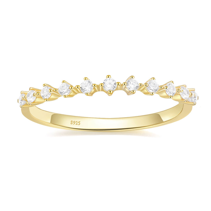 s925 silver gold moissanite wedding band