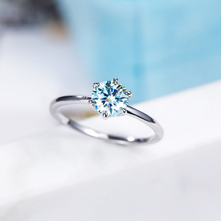 s925 sterling silver moissanite engagement ring