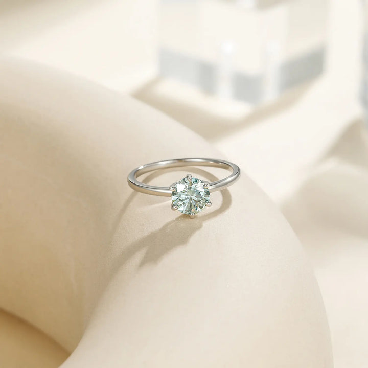 Sapphire moissanite engagement ring