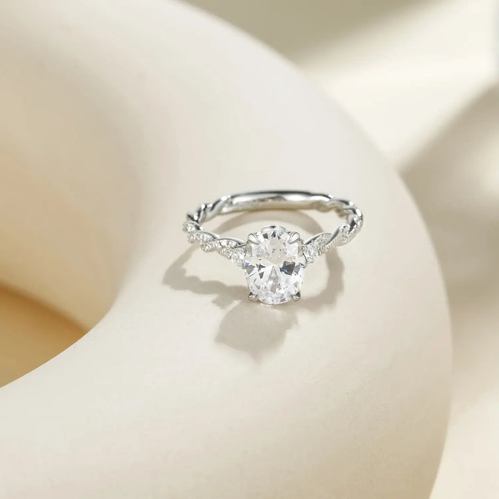 sliver nature inspired engagement rings