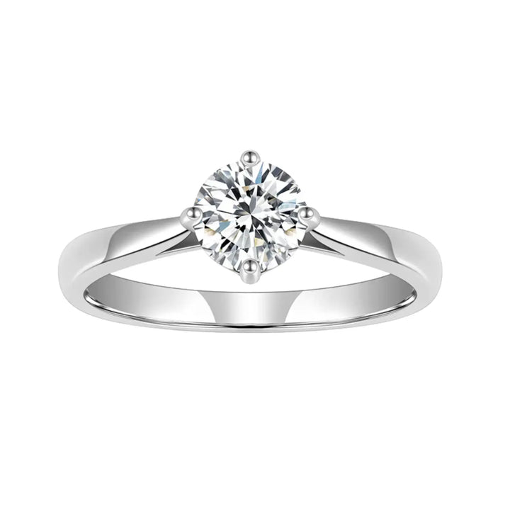 sterling silver high carbon diamond ring classic design