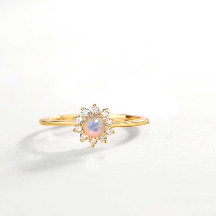 sun nature inspired engagement ring