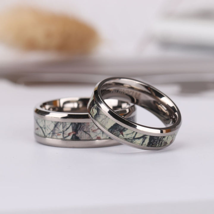 Titanium Jewelry Camo Wedding Band Sets For Him And Her Titanium