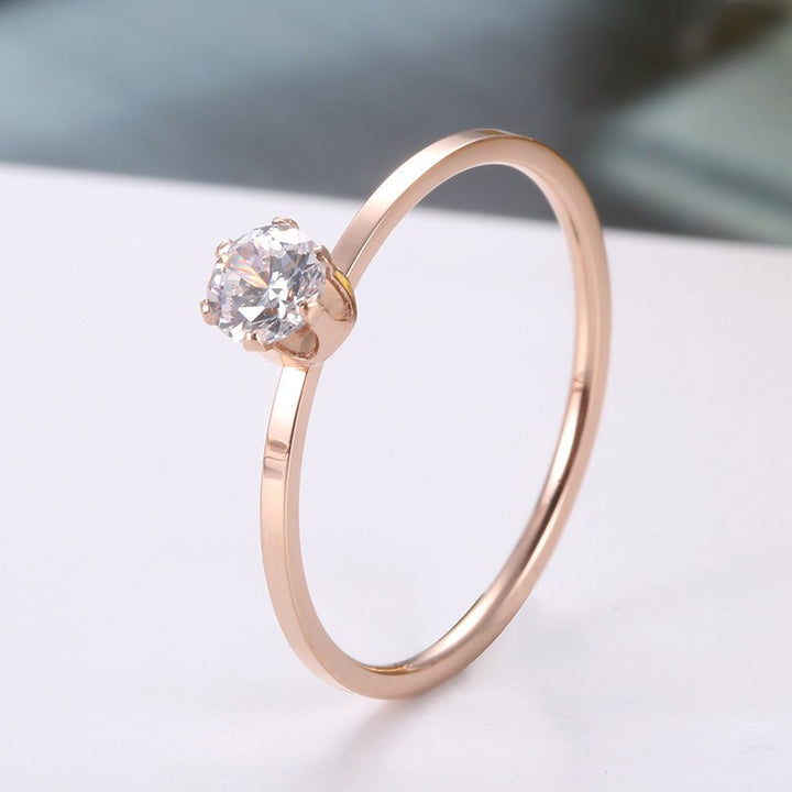 titanium steel promise wedding ring for her