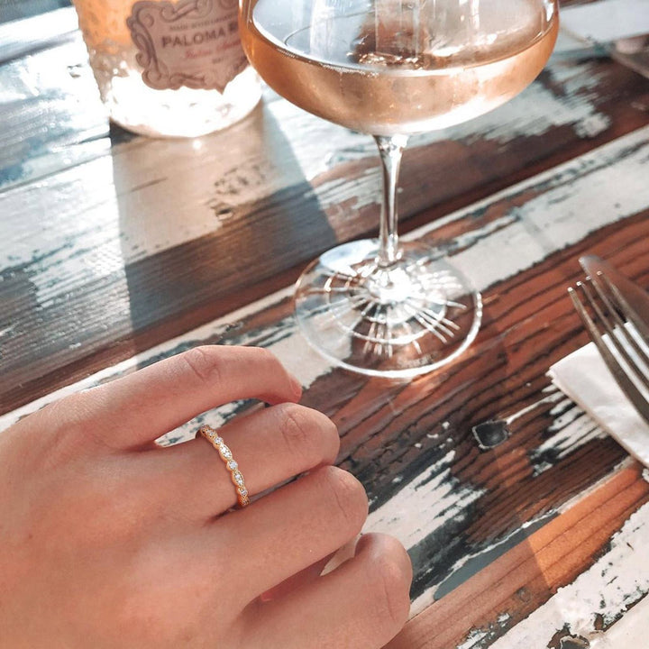 vintage rose gold wedding moissanite ring