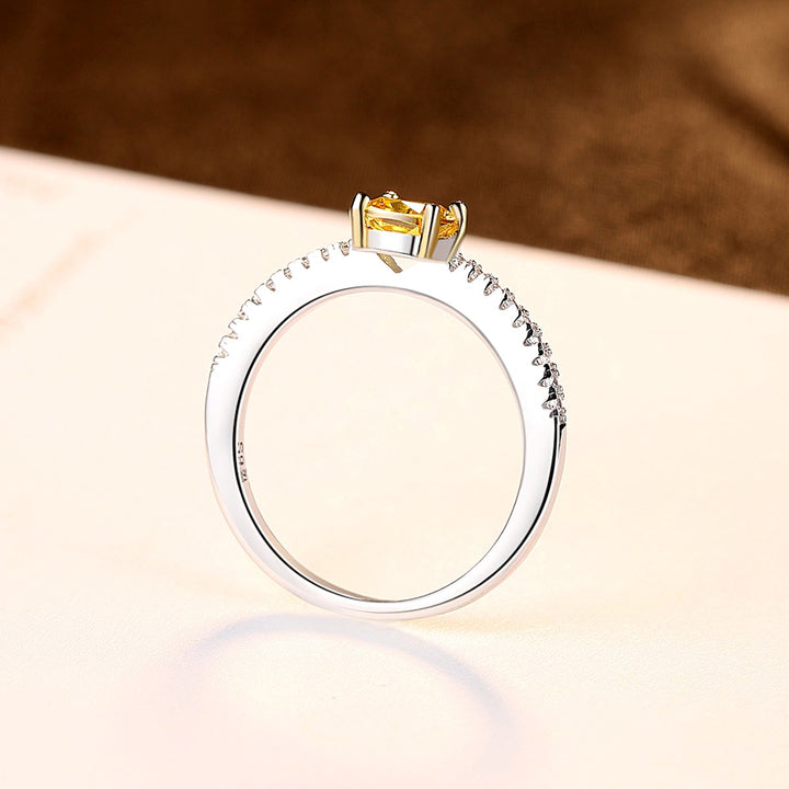 Yellow gemstone pave ring