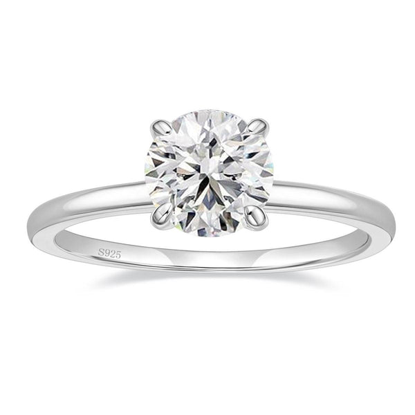 2 carats round cut moissanite solitaire engagement ring