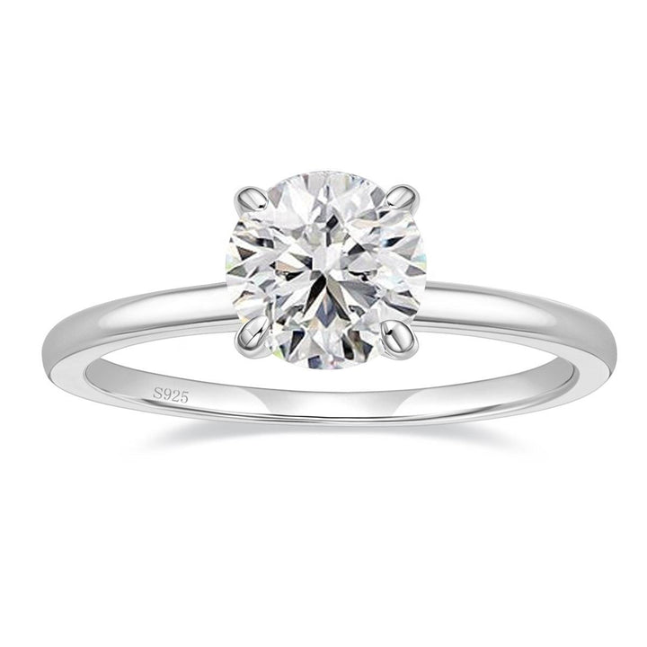 2 carats round cut moissanite solitaire engagement ring