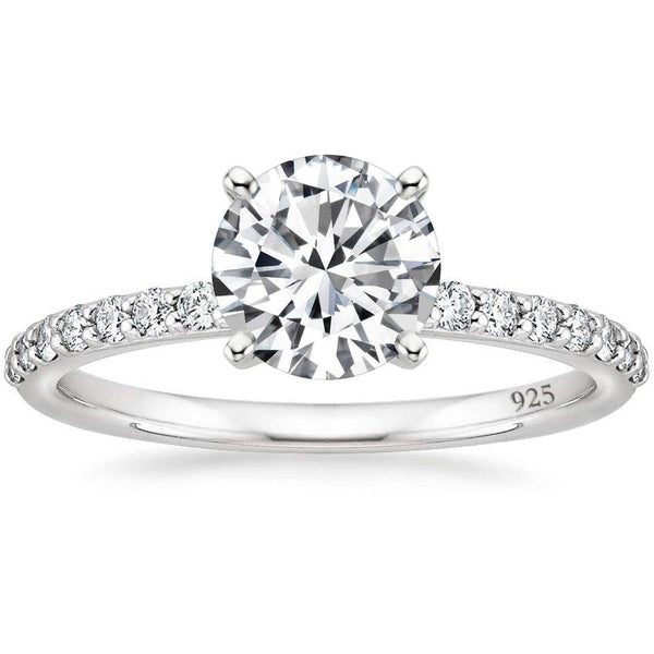 925 silver round cut 1.2 carat moissanite engagement ring