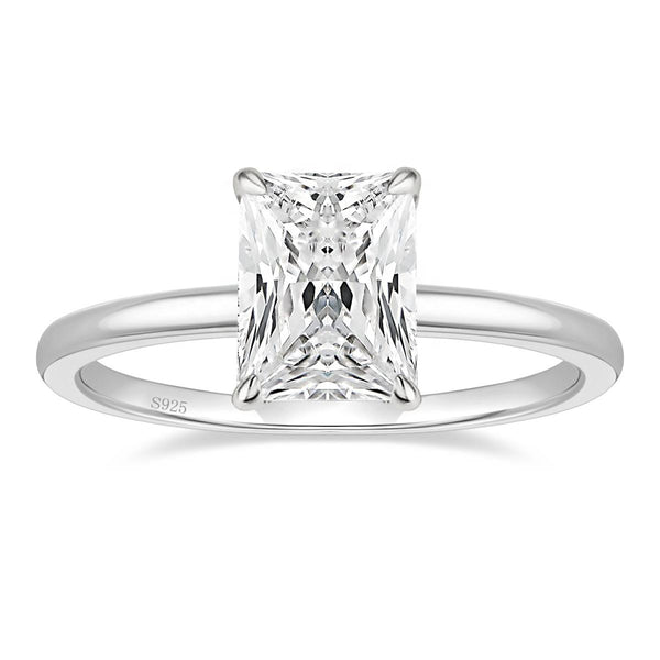 925 sterling silver 3ct radiant cut moissanites engagement ring