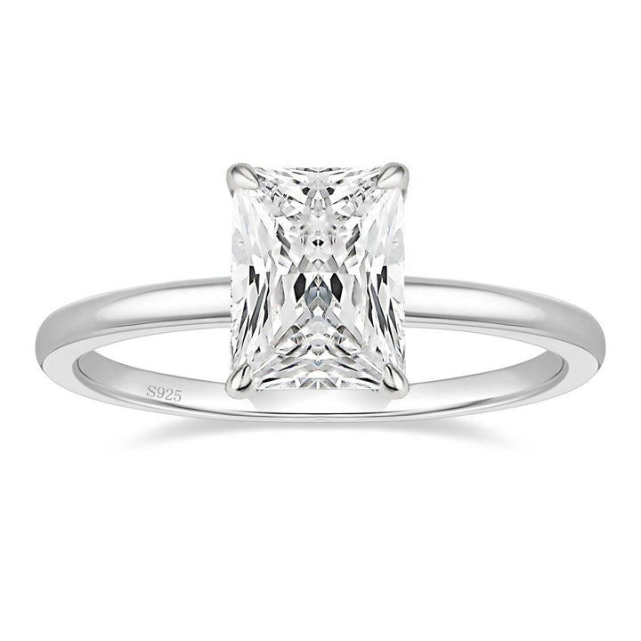 925 sterling silver 3ct radiant cut moissanites engagement ring