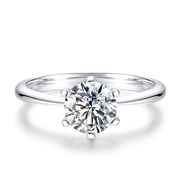 925 1CT Moissanite Sterling Silver Engagement Ring