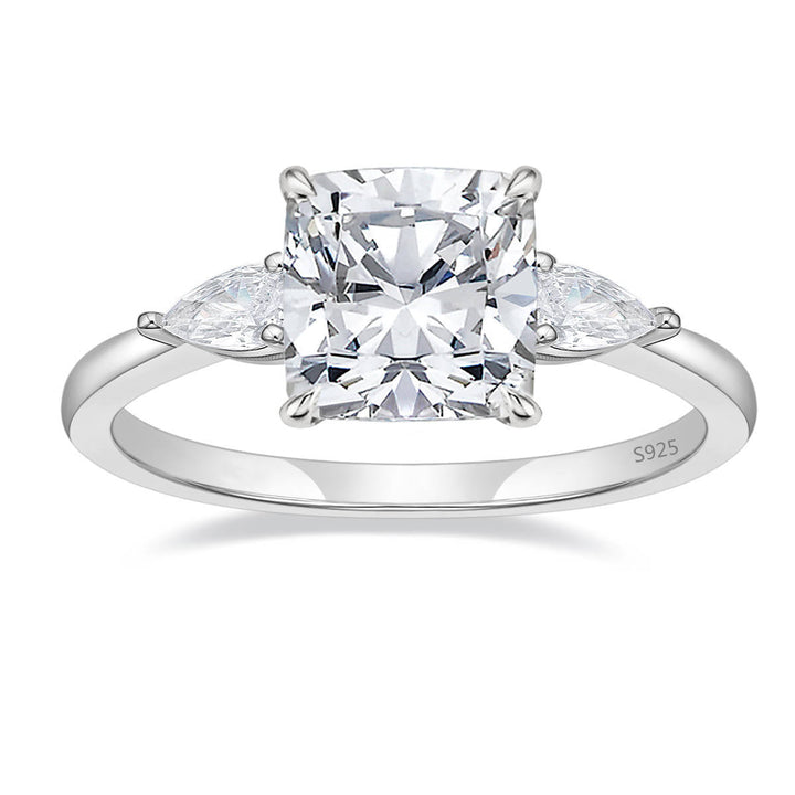 3.5CT Cushion Cut VVS1 Moissanite Engagement Ring 