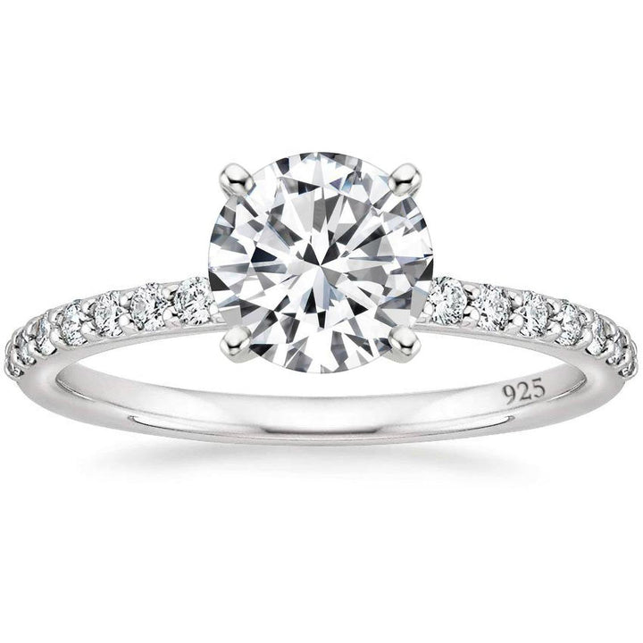 925 Silver Round Cut 1.2 CT Moissanite Engagement Ring