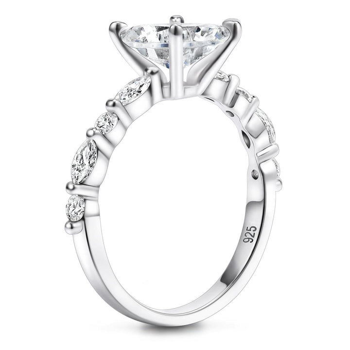 2ct S925 Princess Cut Moissanite Engagement Ring