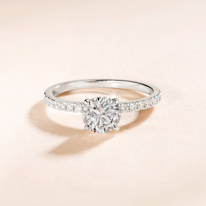 S925 Engagement Ring 1.2CT Moissanite Ring with Certificate