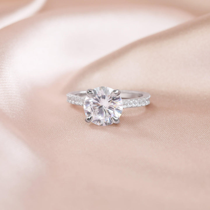 Round Cut 3.5CT Moissanite Engagement Ring