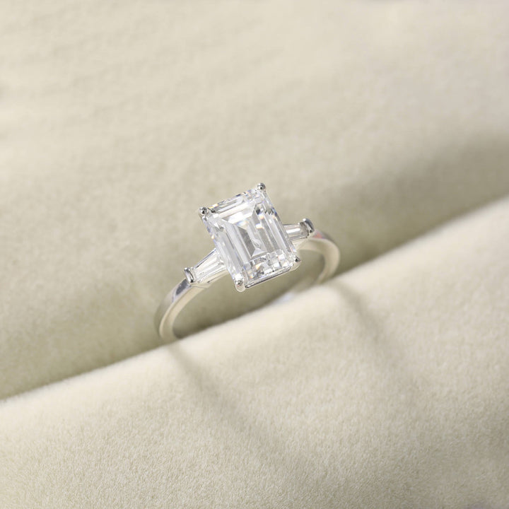 3.5CT Emerald Cut Moissanite Engagement Ring