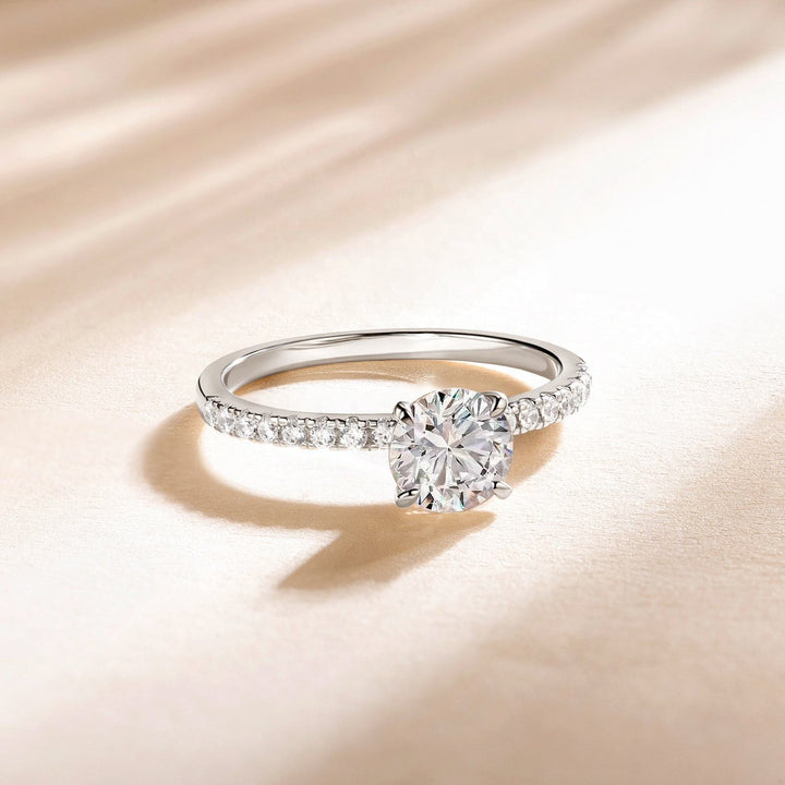S925 Engagement Ring 1.2CT Moissanite Ring with Certificate