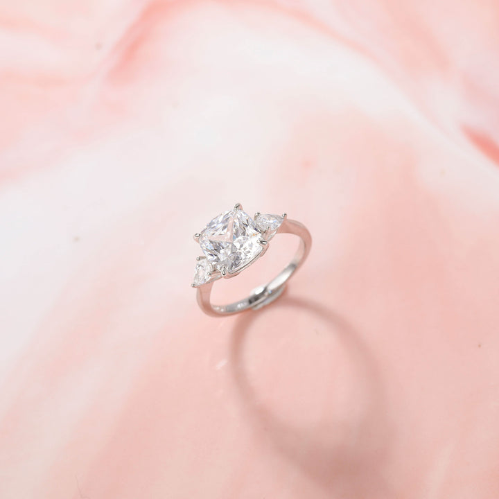 3.5CT Cushion Cut VVS1 Moissanite Engagement Ring 