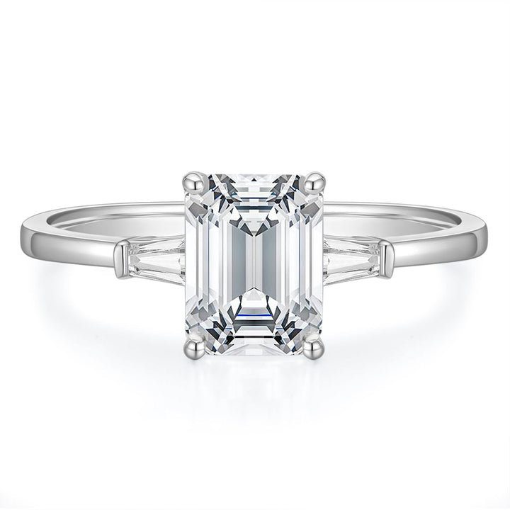 3.5CT Emerald Cut Moissanite Engagement Ring
