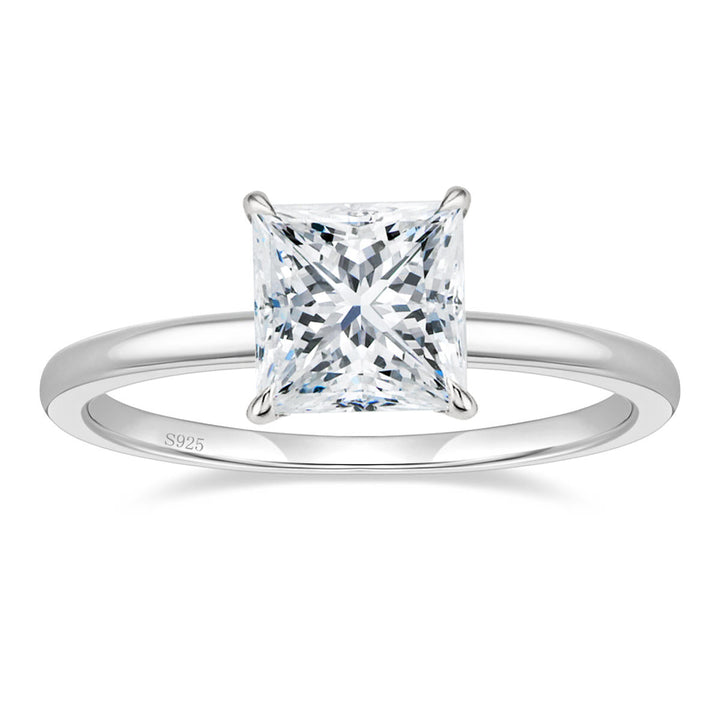 3ct Princess Cut Solitaire Moissanite Engagement Ring
