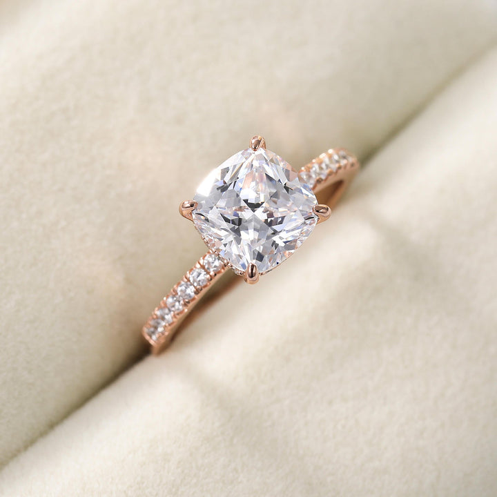 Rose Gold 3.5 Carat Oval Wedding Ring with Moissanite 