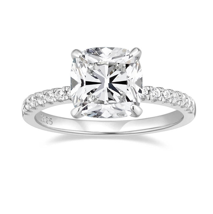 925 Silver 4ct Moissanite Engagement Ring