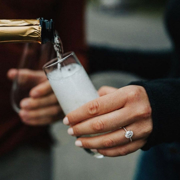 beautiful oval wedding ring on hand