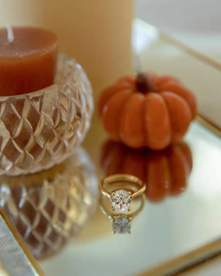 oval 3 carats fashion rings