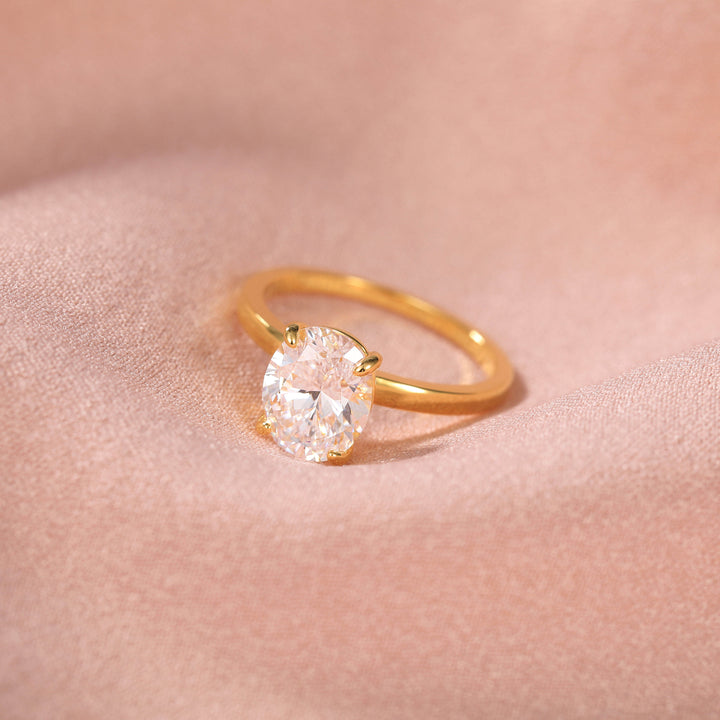 s925 oval cut 3 carat solitaire ring