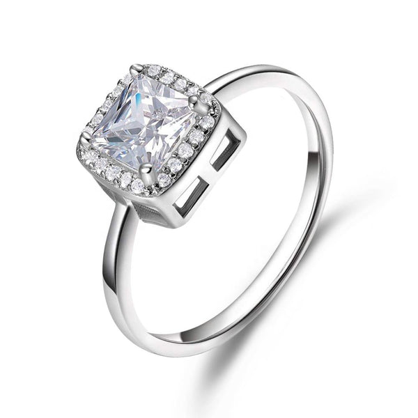 sterling silver 1ct moissanite engagement ring